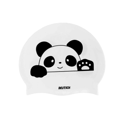 Gorra nataci&oacute;n silicona infantil Deutsch Panda Blanca