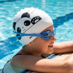 Gorra nataci�n silicona infantil Deutsch Panda Blanca