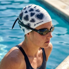 Gorra de silicona natación Deutsch Herzblau