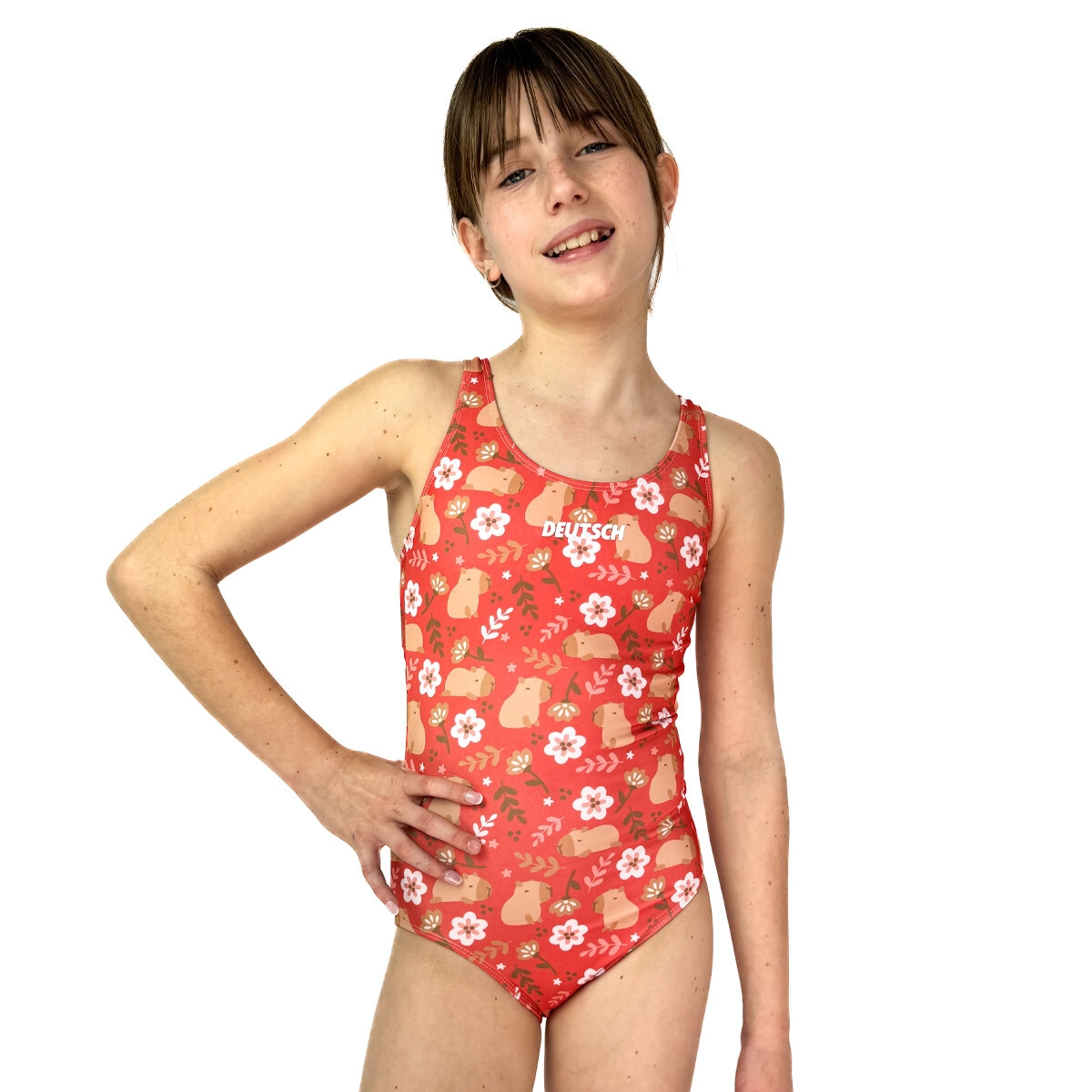 Malla nena nataci�n Deutsch Capibara Roja - Talle 12