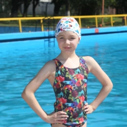 Gorra de lycra anticloro ni�o - Blanco