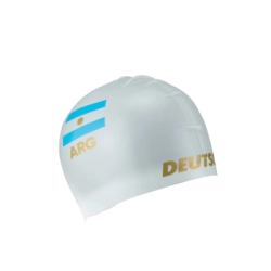 Gorra de silicona nataci�n Argentina Deutsch Blanco/dorado
